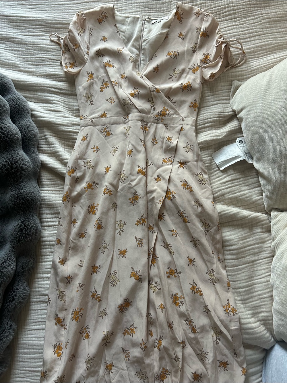 Madewell Cream Maxi Dress with Mustard Floral Print